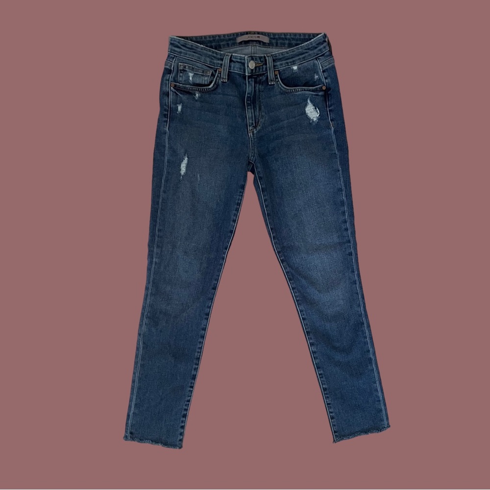 Joe's Jeans Mid Rise Raw Hem Cropped Jeans Size 26